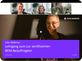 Info-Webinar zum Lehrgang zum:zur zertifizierten BEM-Beauftragten
